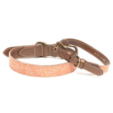 Sandstone Tweed & Leather Dog Collar | Mutts & Hounds